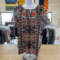 Angashion Size XL Orange blue beige Preloved Blouse SS