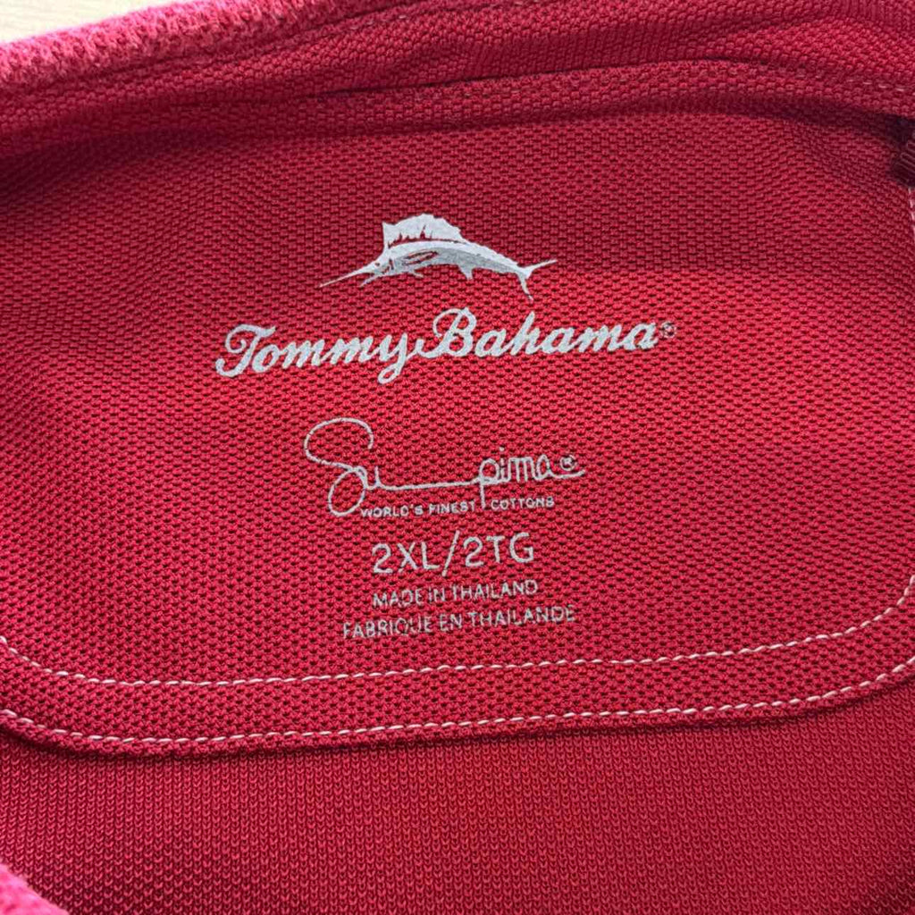 Tommy Bahama Size 2XL Red Preloved MENS Polo