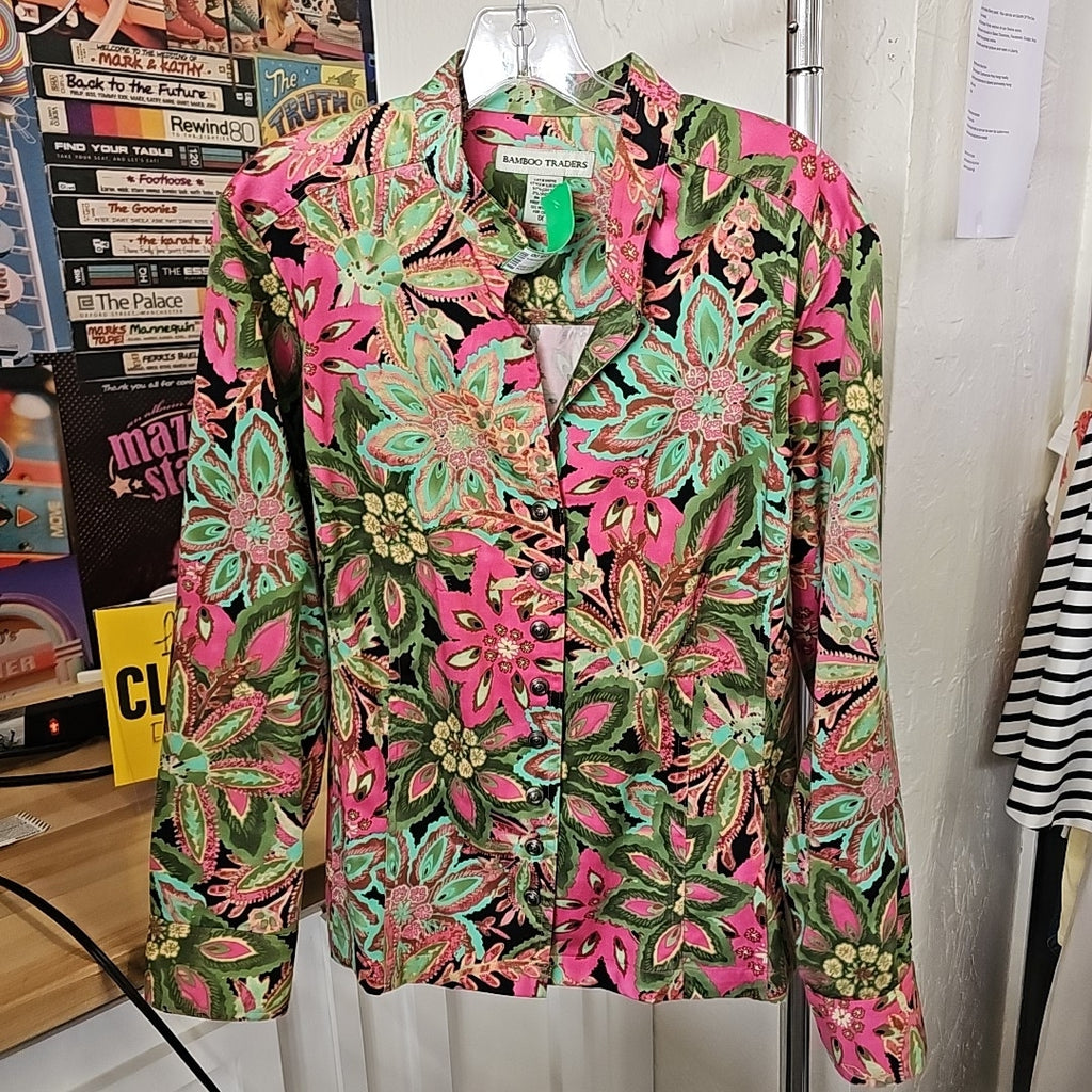 BambooTraders Size 1X Green Pink Preloved Jacket