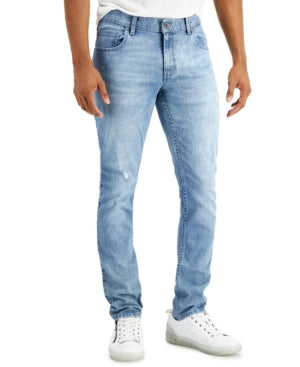 I.n.c. International Concepts Men's Light Wash Skinny Ripped Jeans