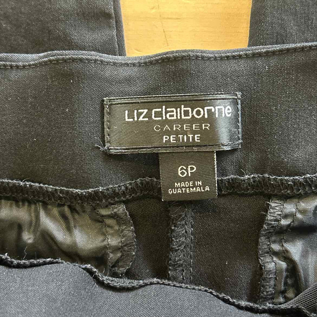 Liz Claiborne Size 6P Black Rayon Preloved Pants