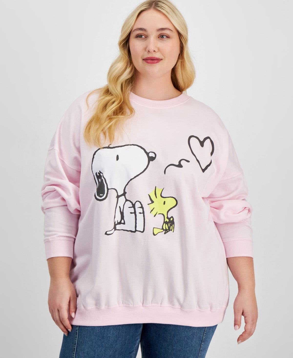 Grayson Threads, the Label  Plus Size Dropped-Shoulder Snoopy Balloon Sweatshirt