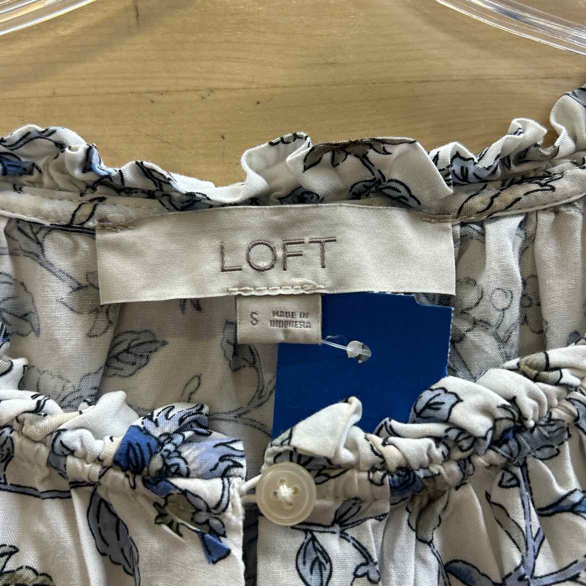 Loft Size S White Blue Preloved Dress