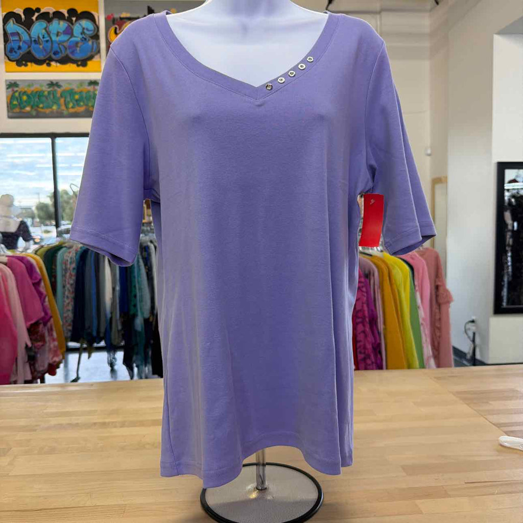Karen Scott Size L Purple Preloved T-shirt