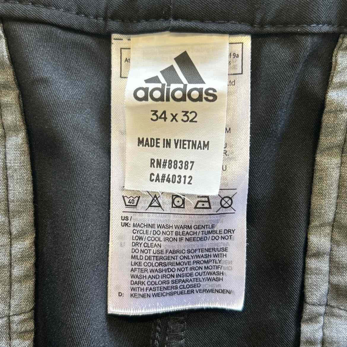 Adidas Size 34x32 Black MENS Athletic Pants