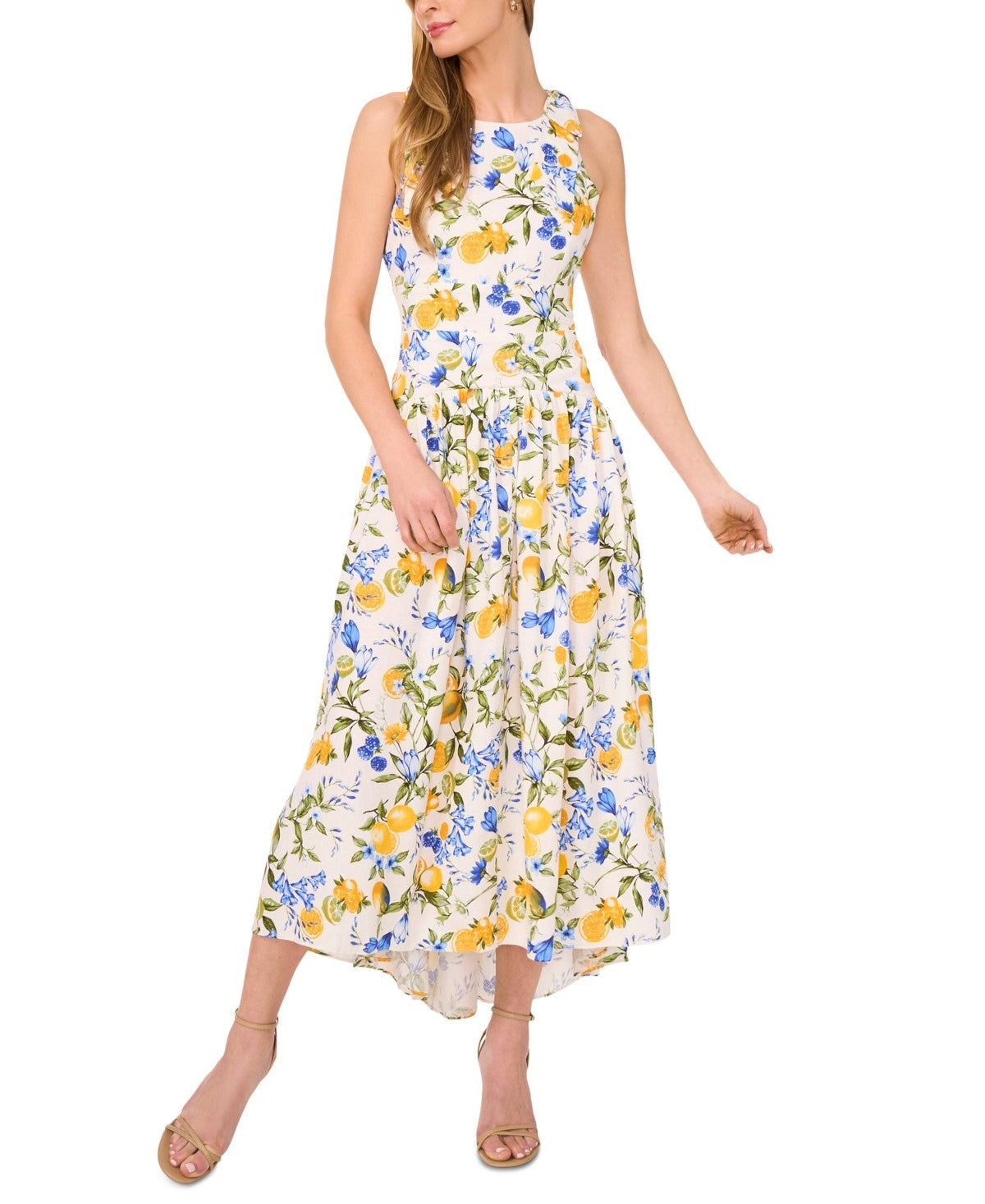 CeCe Size M White Yellow New Dress