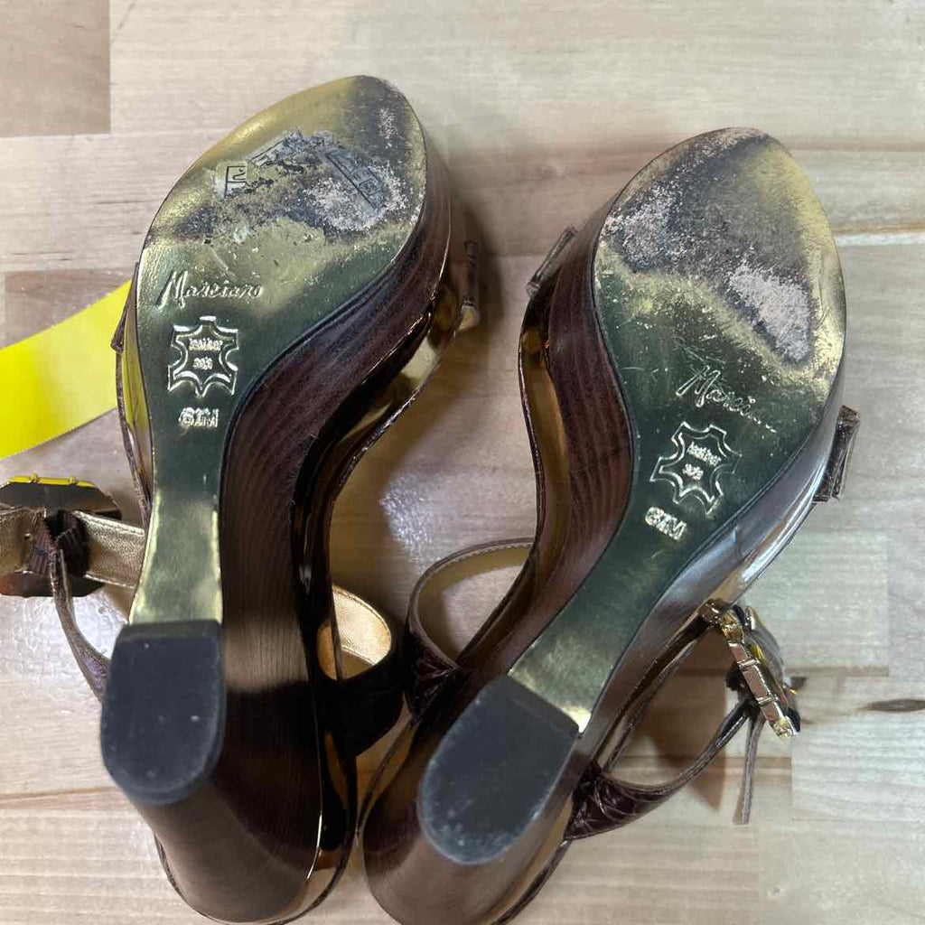 Marciano Size 6 Brown Preloved Wedges