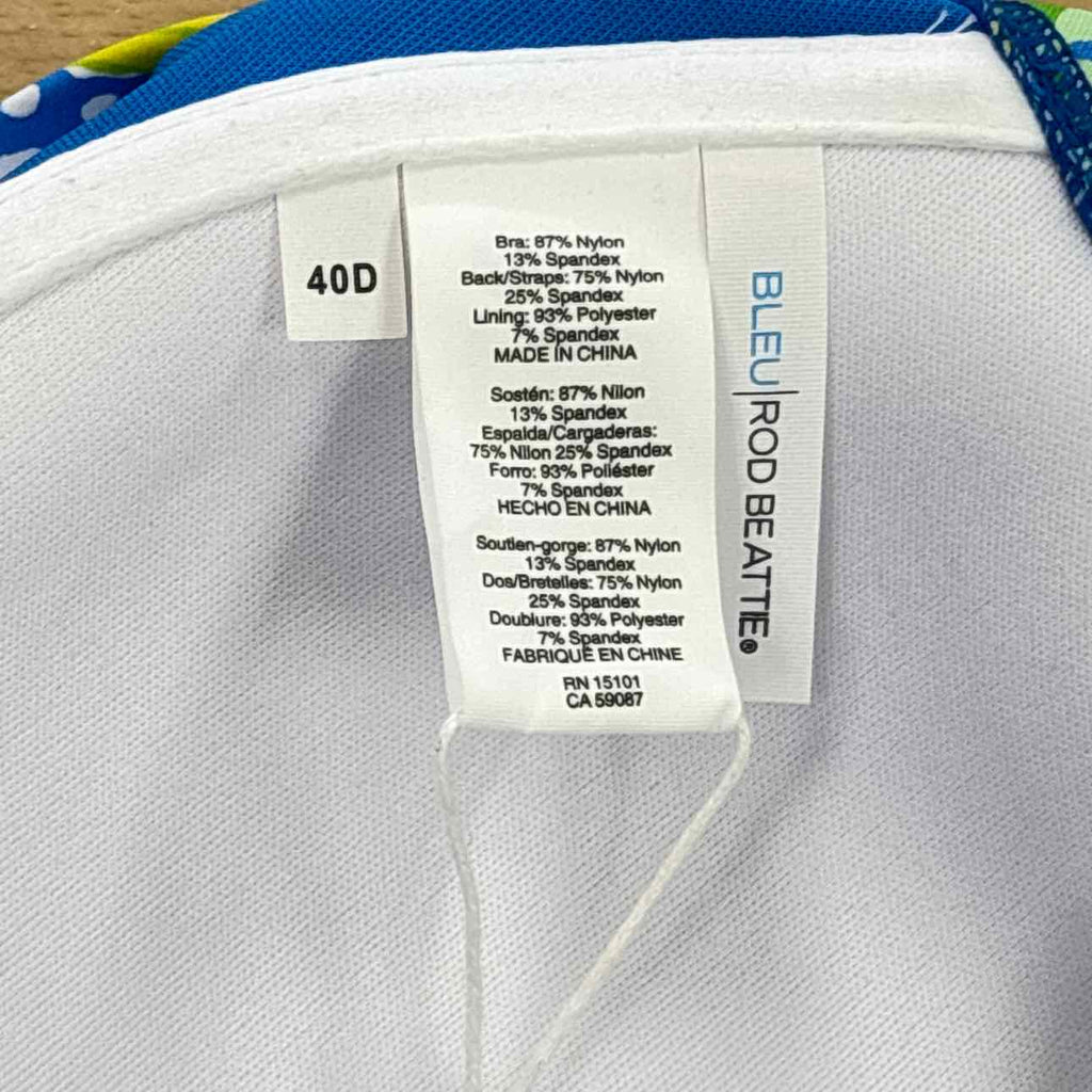 Bleu Size 40D Cross Back Premium Bikini Top