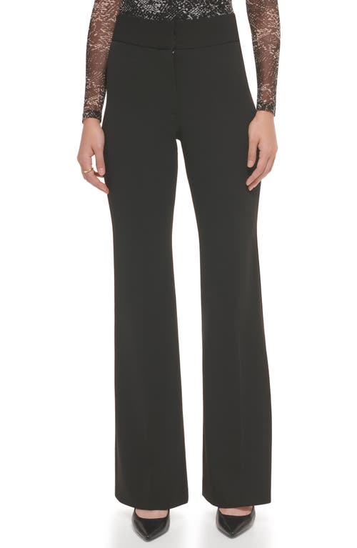 Dkny Women's High Rise Wide Leg Career Pants, Black