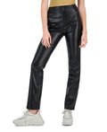 TINSELTOWN Size XS Black Faux Leather High Rise Casual Trouser Jeans NWT
