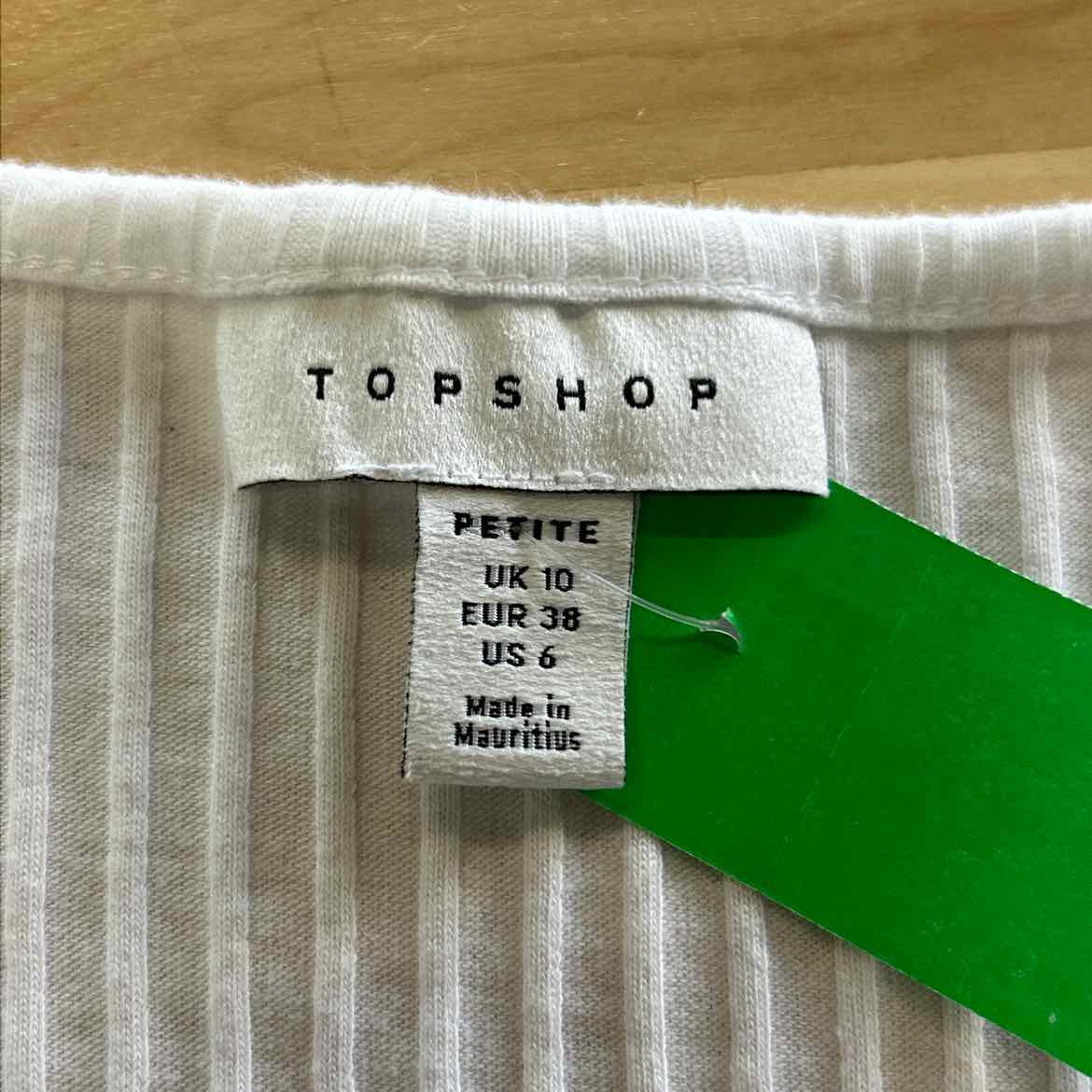 topshop Size 6 White Preloved Crop Top