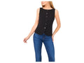 CeCe Small Black Boat Neck Vest