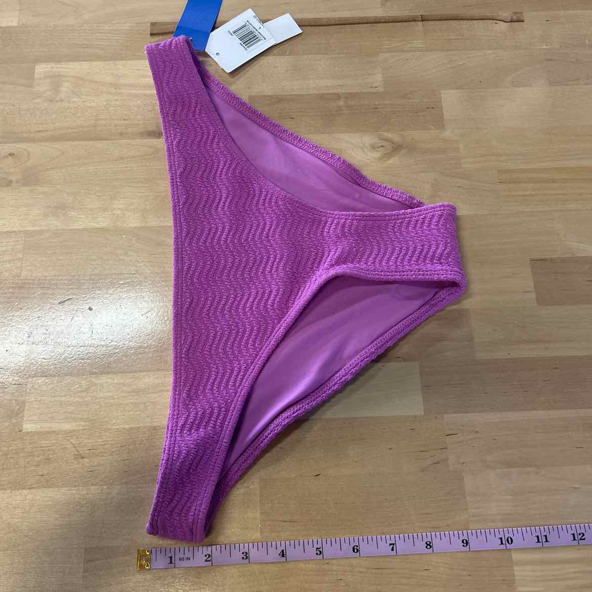 Hurley Size L Wave Srunch Moderate Bikini Bottoms - Orchid