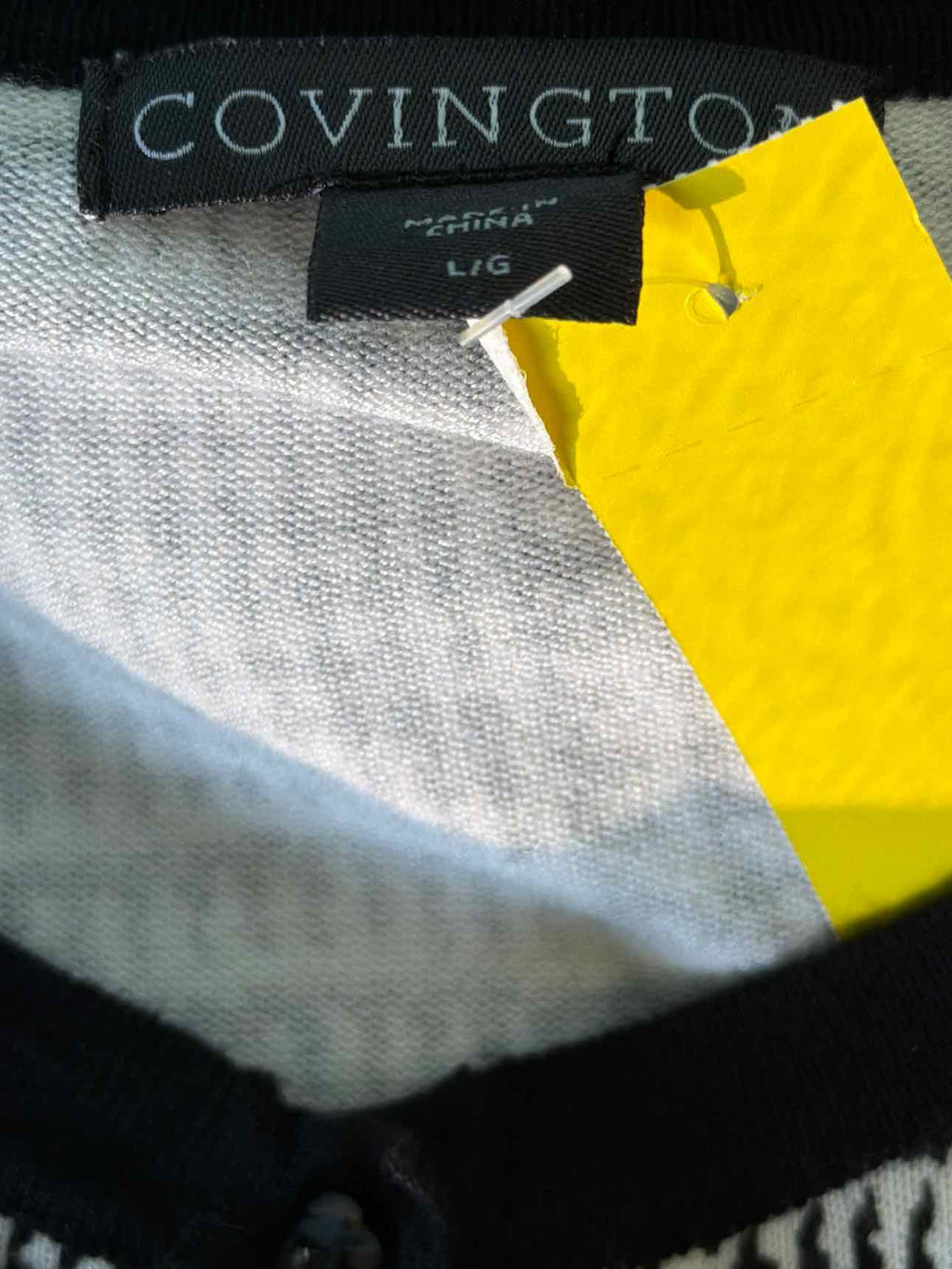 Covington Size L BLACK & WHITE Sweater