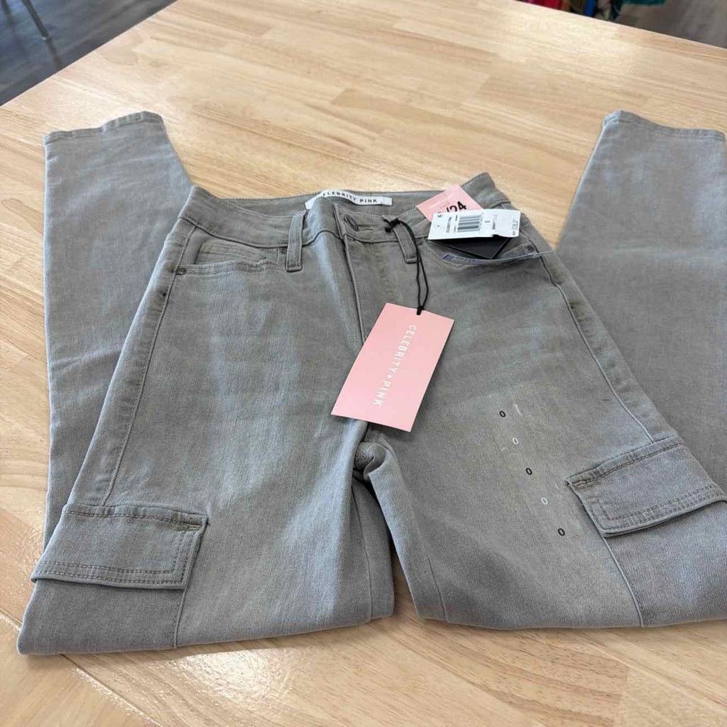 Celebrity pink Size 0 Mid-Rise Cargo Skinny Jeans - Grey
