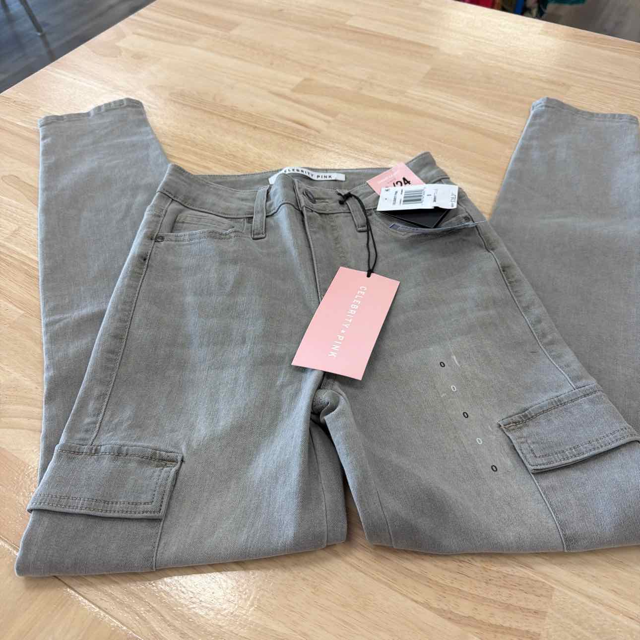 Celebrity pink Size 0 Mid-Rise Cargo Skinny Jeans - Grey