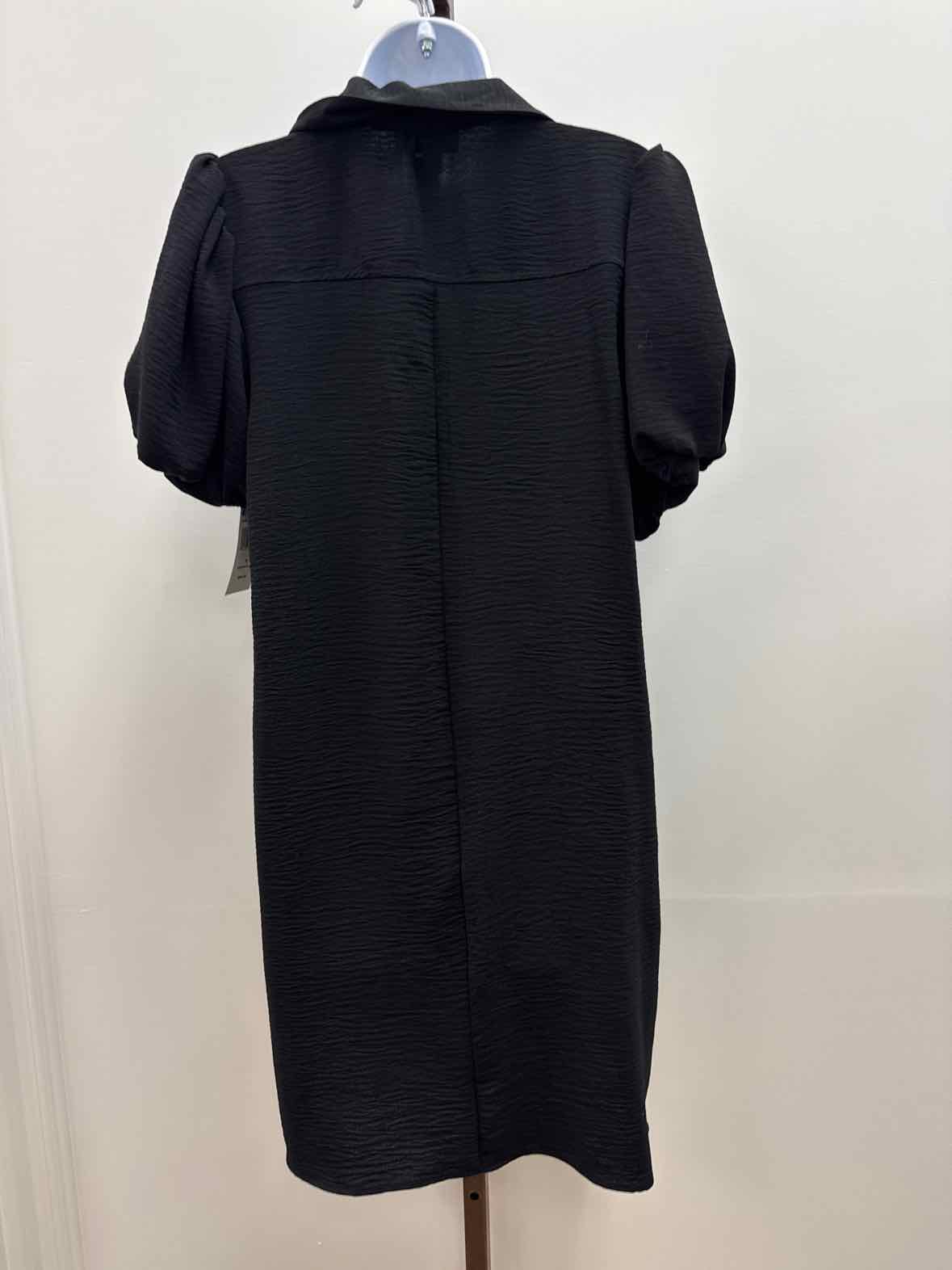 Msk Women's Collared Zip-Neck Puff-Sleeve Dress - Black 001