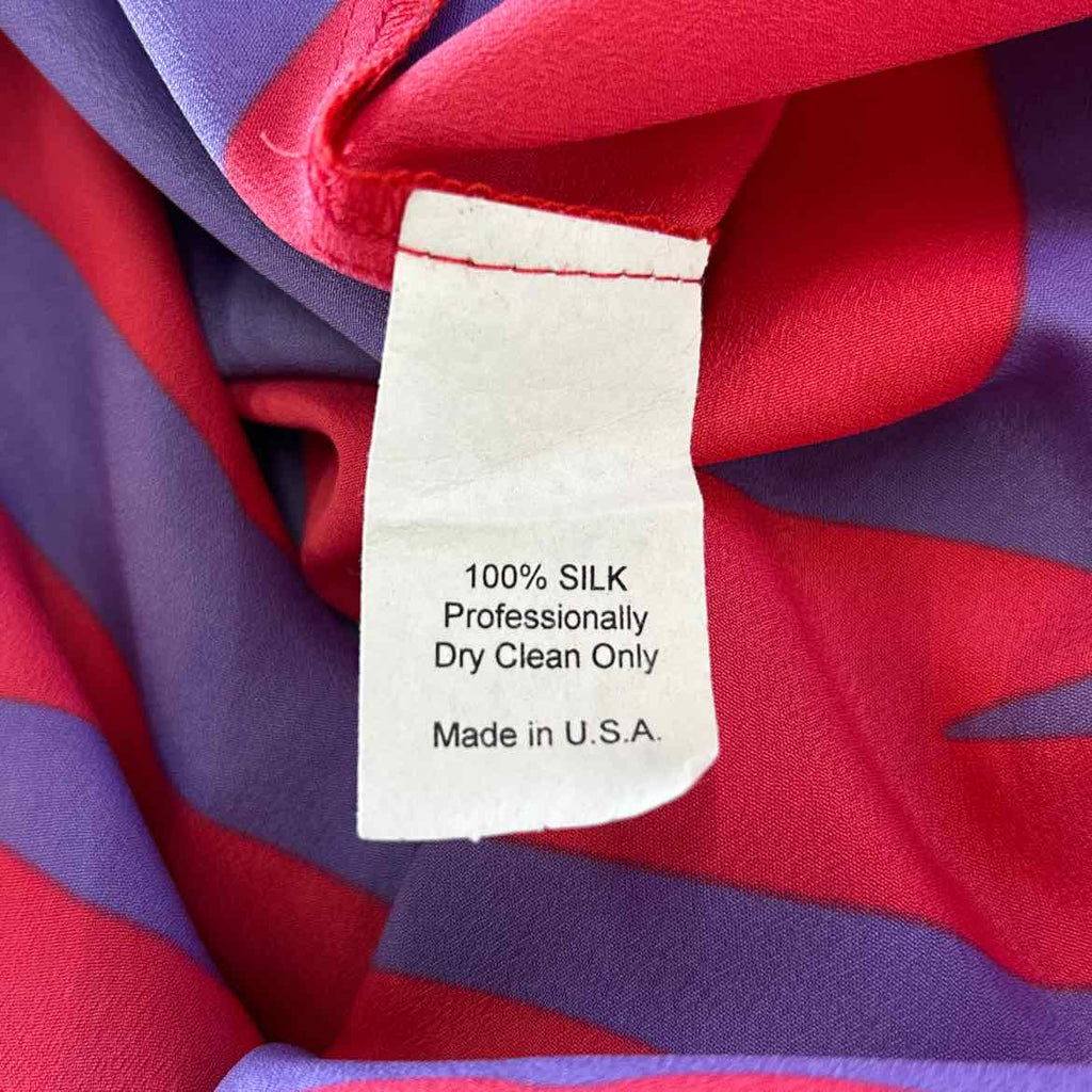 RaMona LaRue Size S Red/Purple Silk Preloved Blouse SS