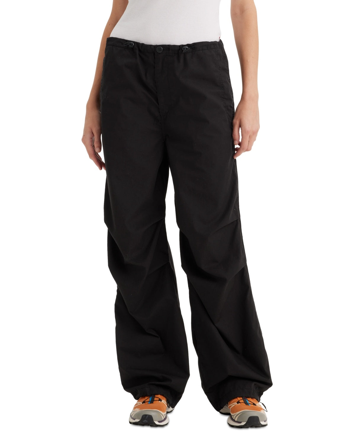 Levi's Size L Black Y2K  High Rise Wide Leg Parachute Pants NWT