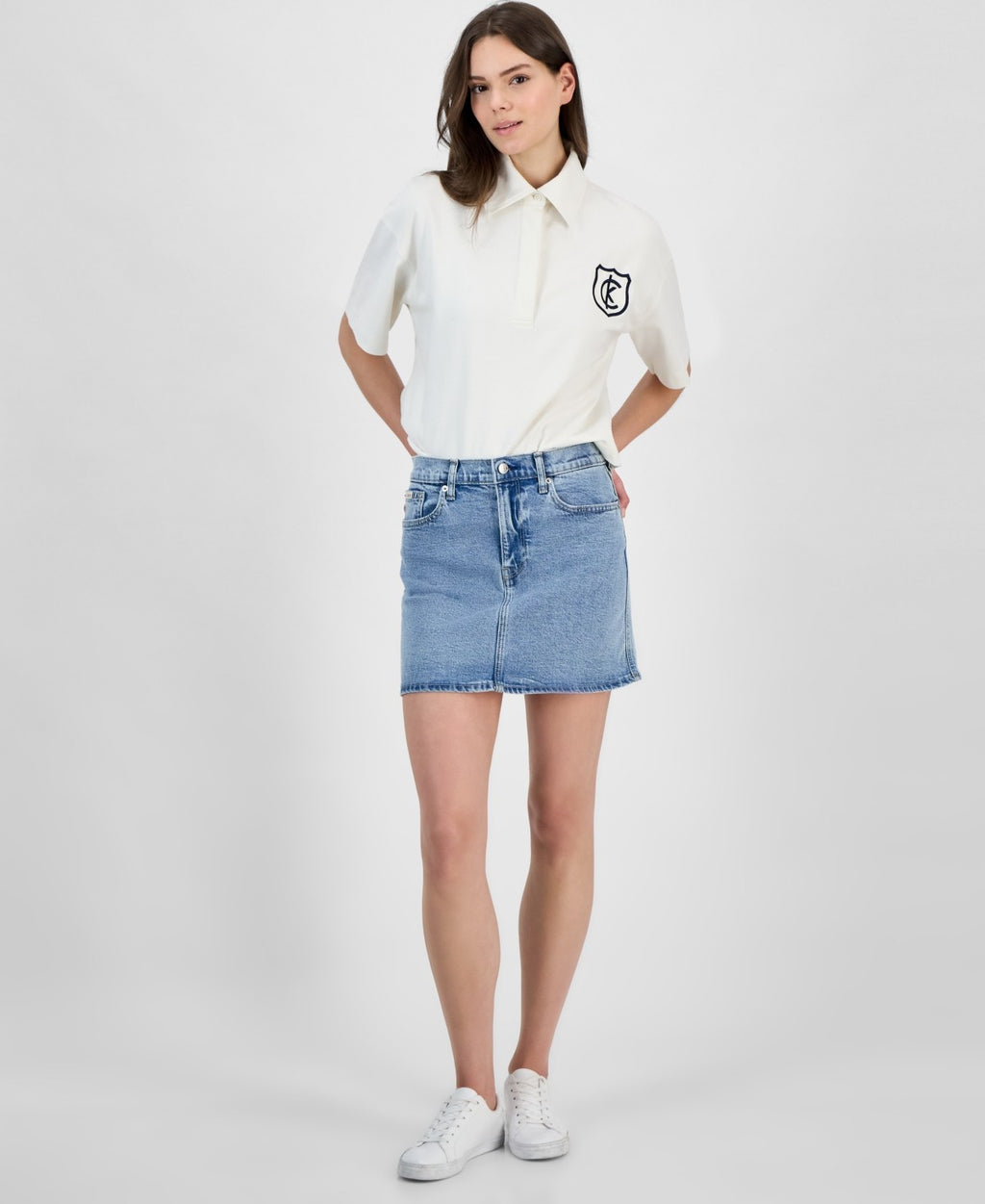 Calvin Klein Jeans Women's Denim Mini Skirt - Blue Stone
