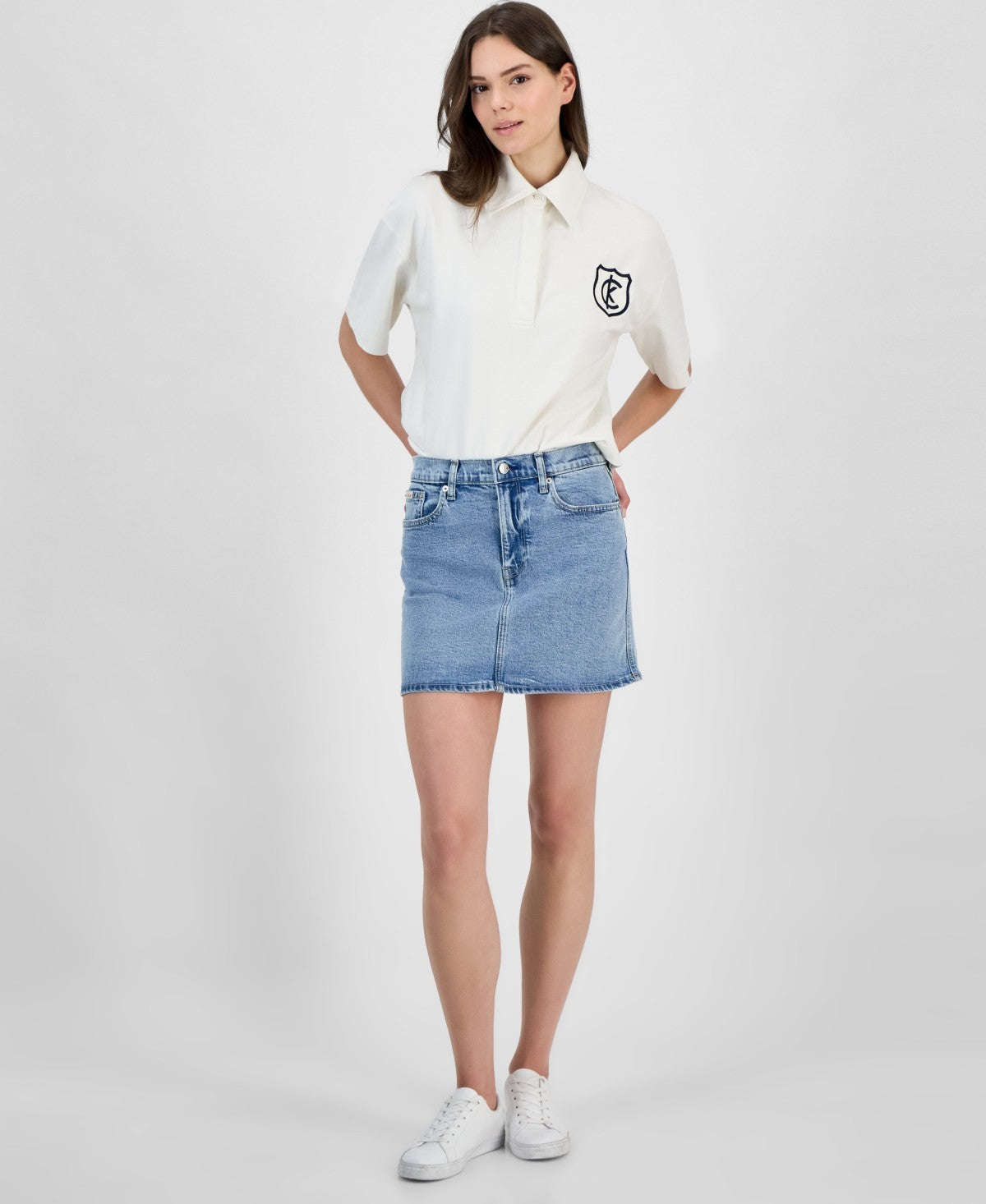Calvin Klein Jeans Women's Denim Mini Skirt - Blue Stone