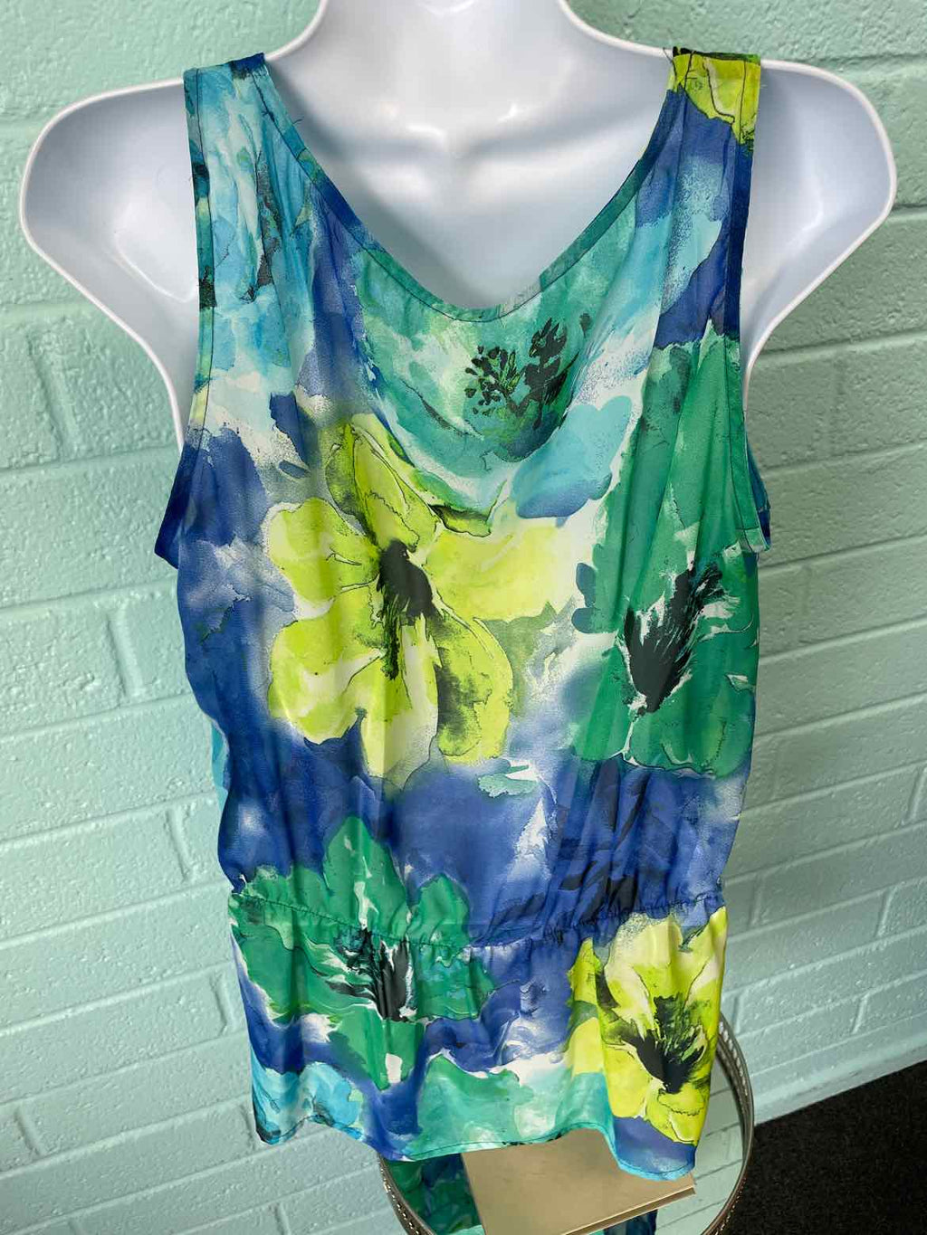 Chenault Size L Blue & Green Sleeveless