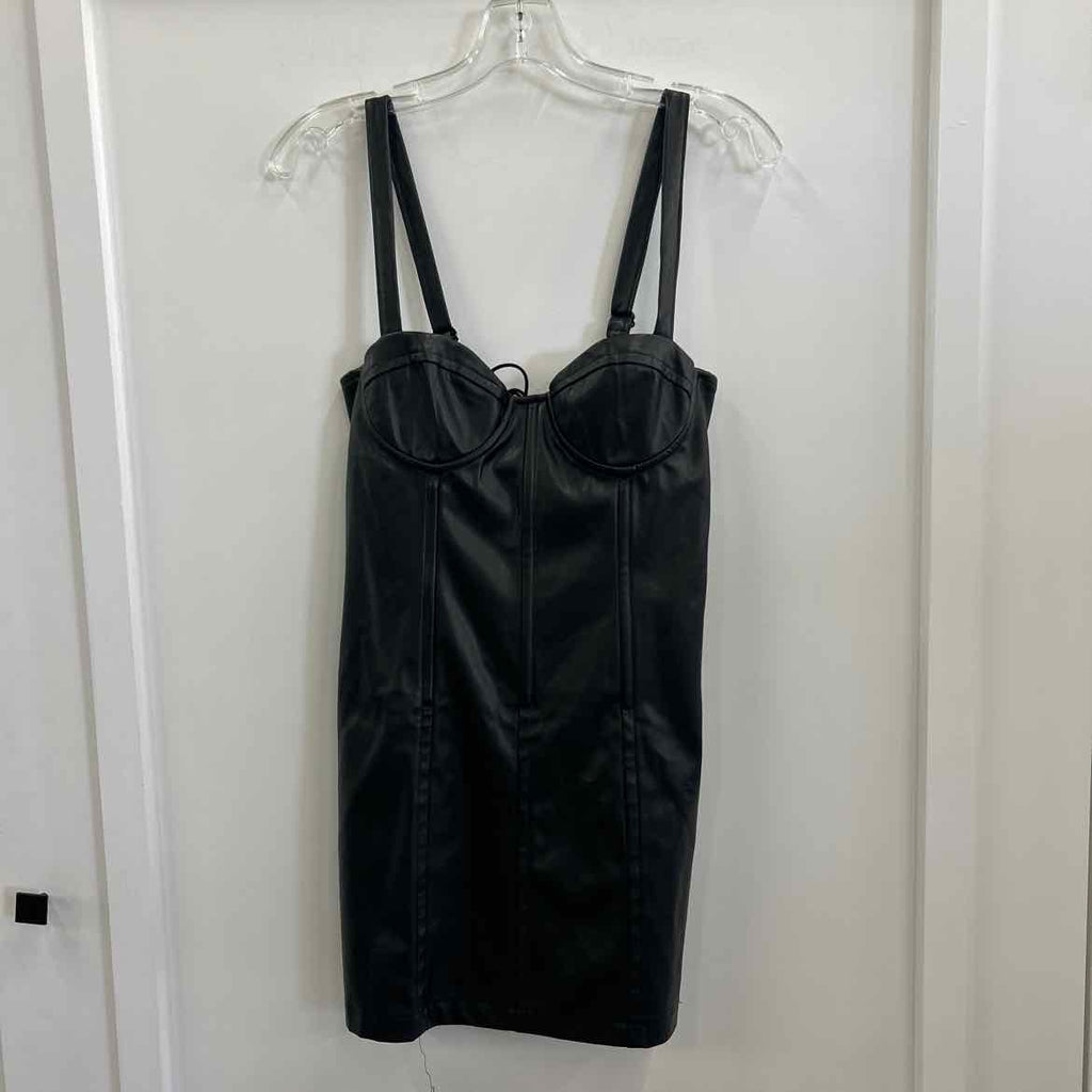 Finesse Size M Black Leather Preloved Dress
