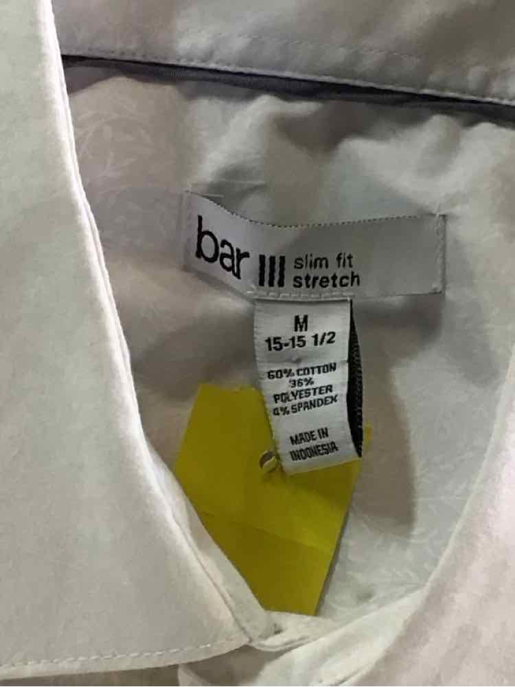 Bar III Size M White New MENS Button Down Shirt
