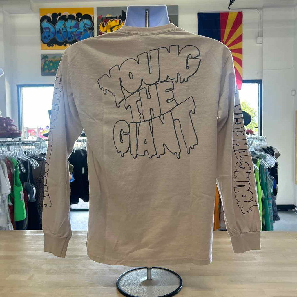 Gildan Size M Tan Preloved MENS Long Sleeve Shirt