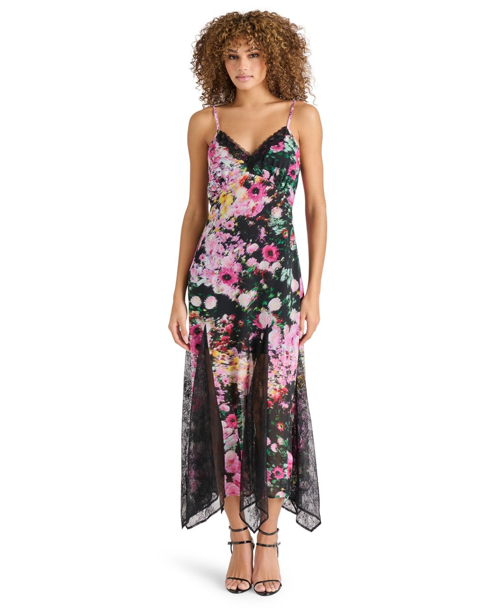 Steve Madden Women's Delia Printed Lace-Trim Maxi Dress - Black Multi