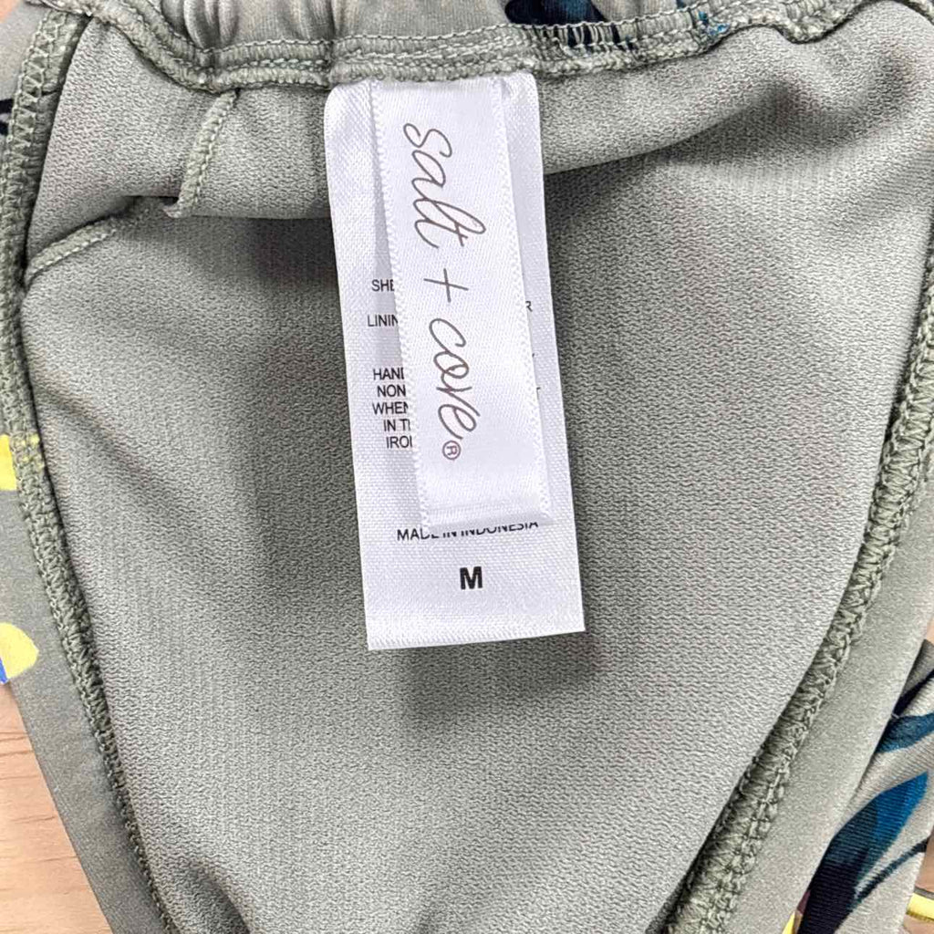 Salt + Cove Size M Floral-Print Sweetheart Bikini Top