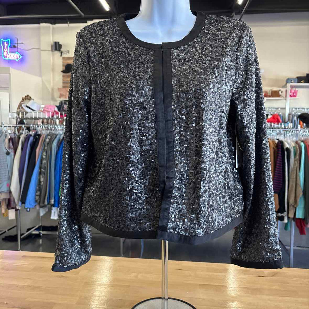 Lucky Brand Size S Black Sequined Blazer
