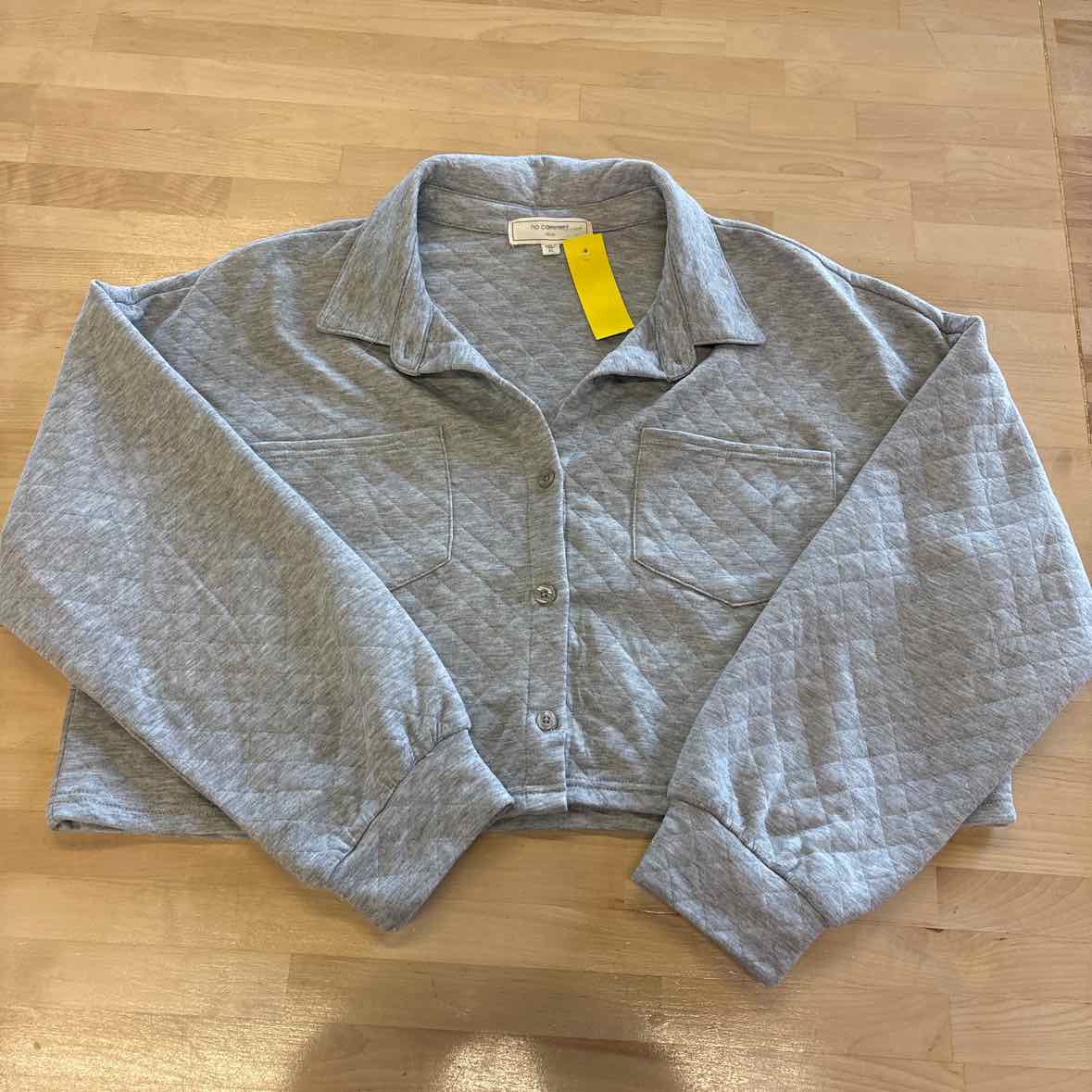 no comment Size XL Gray Quilted Preloved Jacket