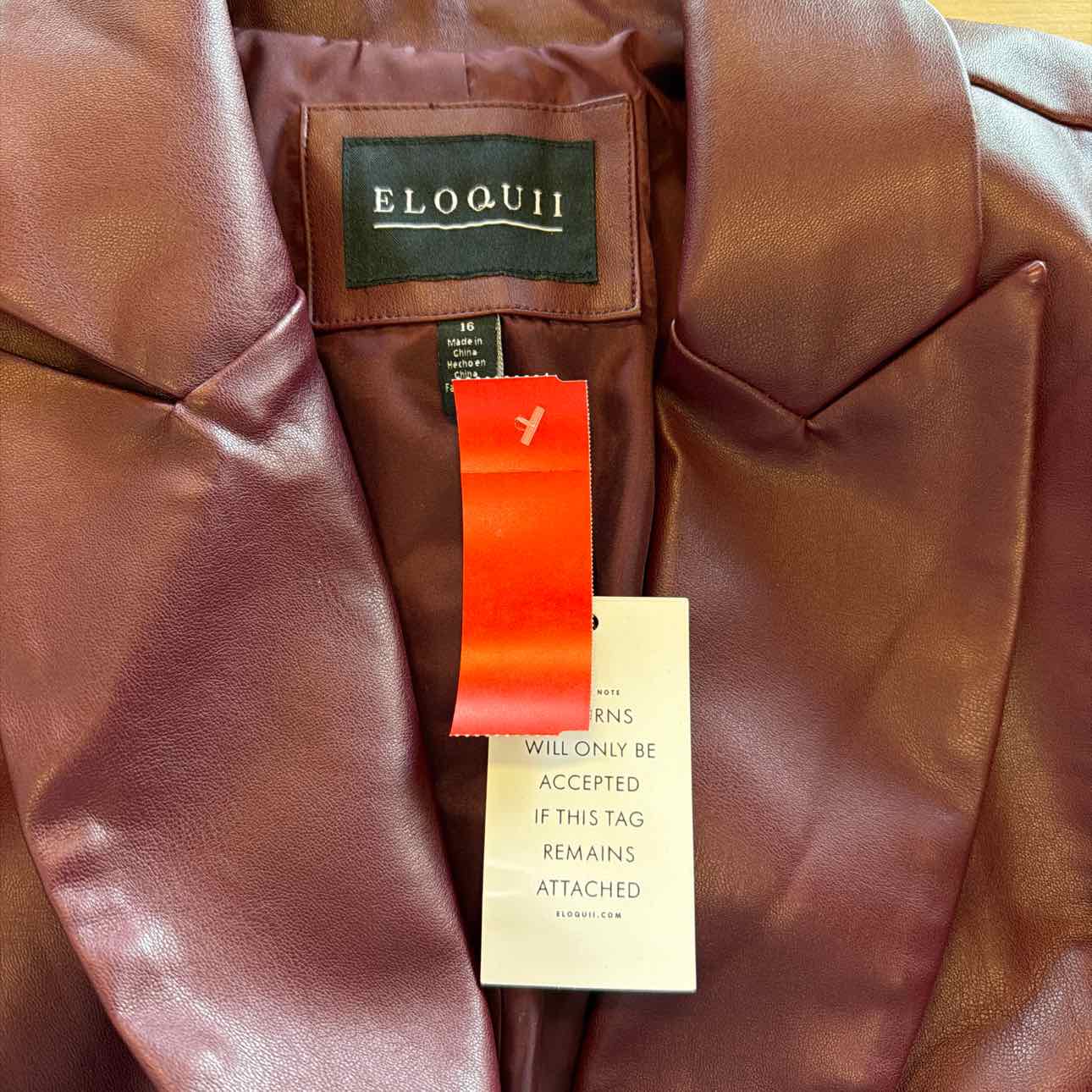 Eloquii Size 16 Maroon New Jacket