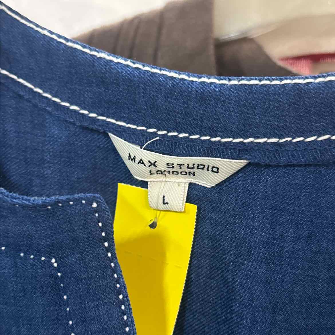 Max Studio Size L Blue Denim Preloved Dress