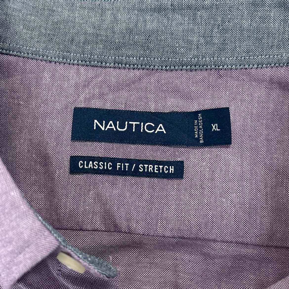 Nautica Size XL Purple New MENS Button Down Shirt