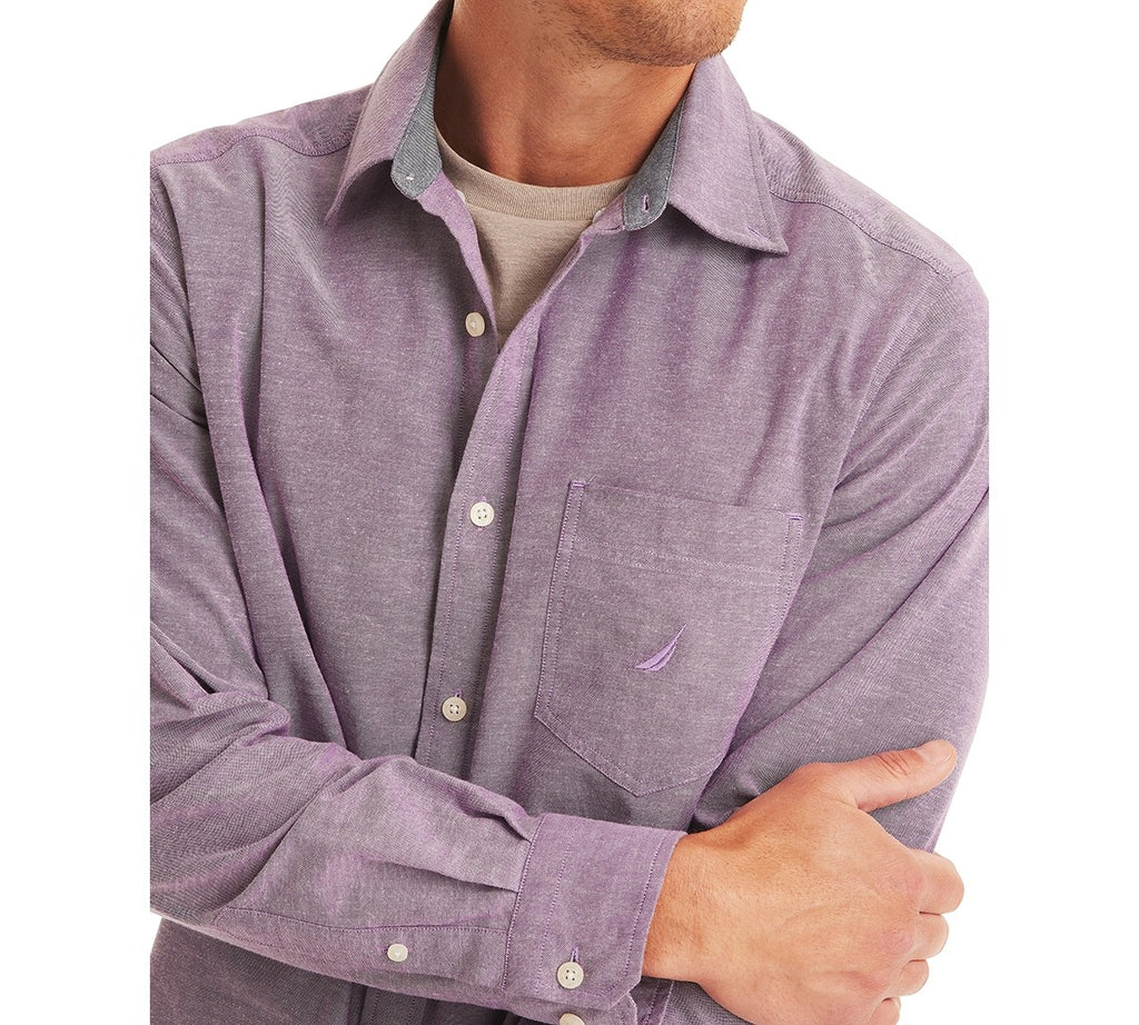 Nautica Size XL Purple New MENS Button Down Shirt