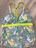 Title Nine Size XL Green & Yellow Swimsuit Bottom/Top