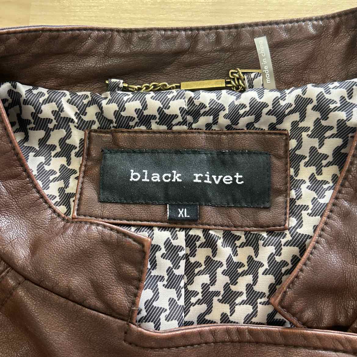 Black Rivet Size XL Brown Faux Leather Jacket