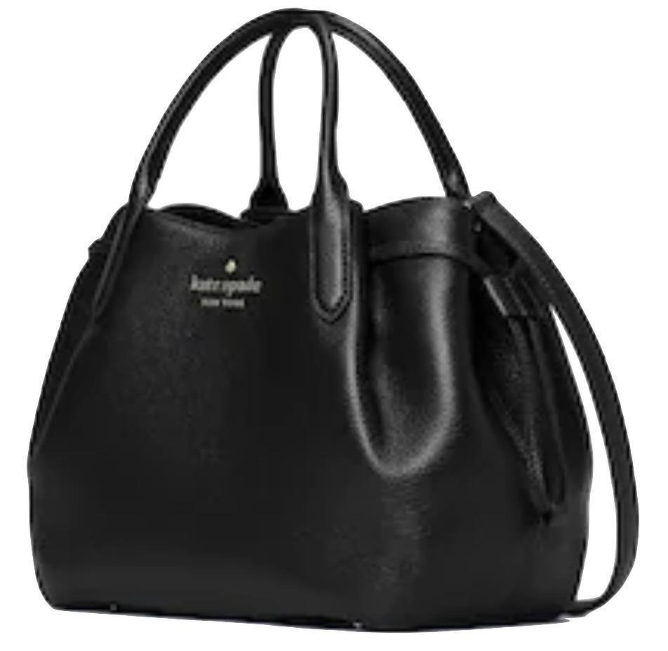 Kate Spade New York Womenâ€™s Pebbled Leather Dumpling Satchel Bag Black