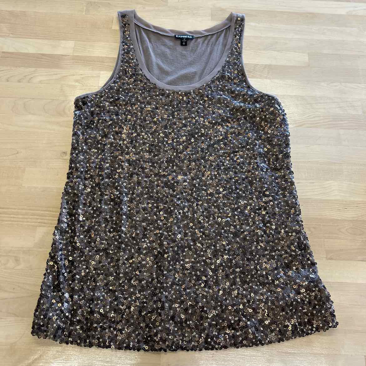 Express Size M Gold Sequined Tank