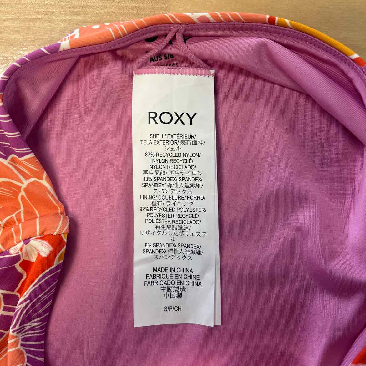 Roxy Size S Bell Bottom Blooms High Waist Bikini Bottoms