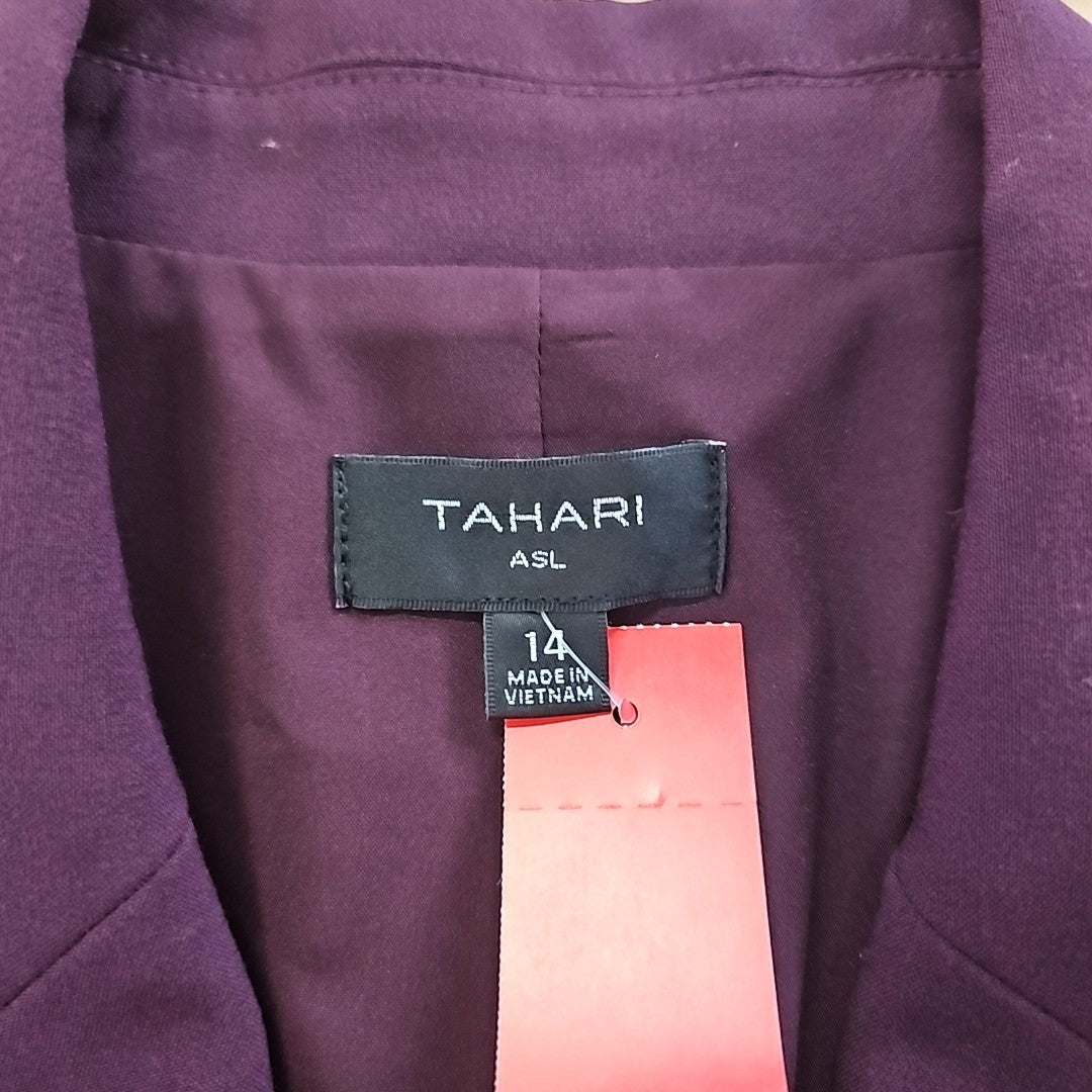 Tahari Size 14 Wine Preloved Blazer