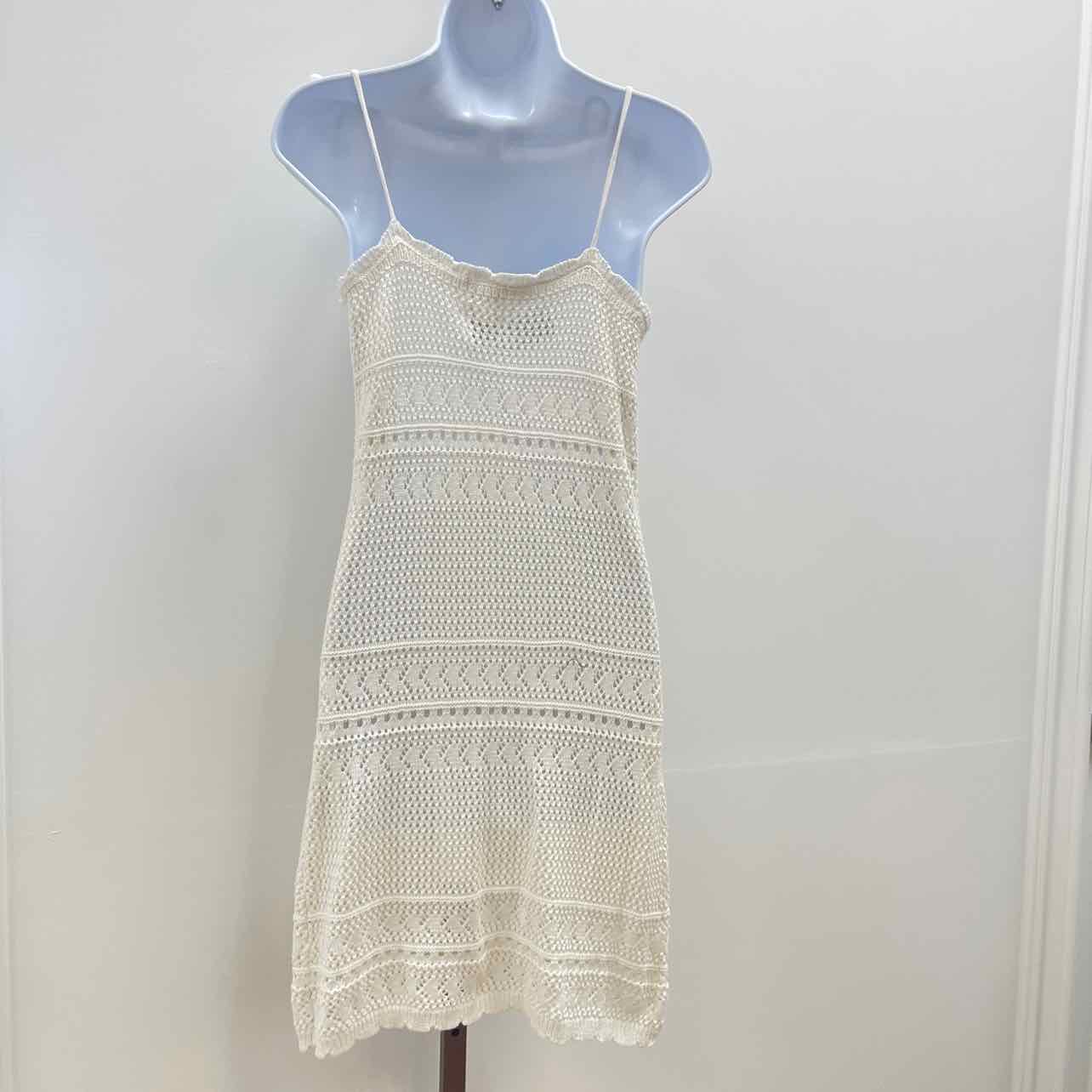 hippie rose Size M Crochet Tie-Strap Mini Dress