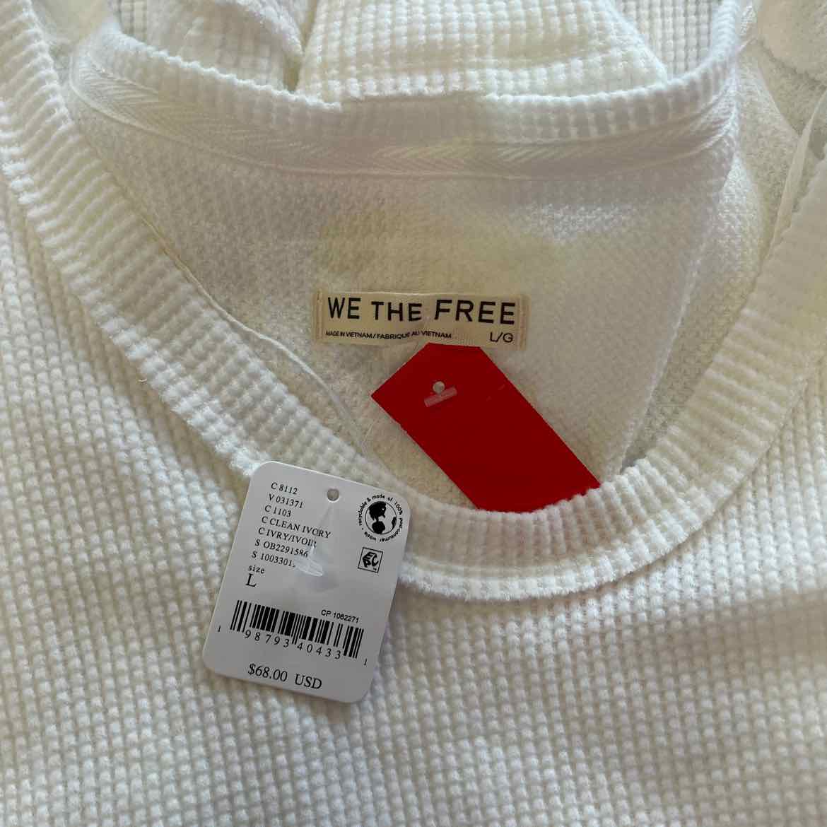 Free People Size L White New Sweater
