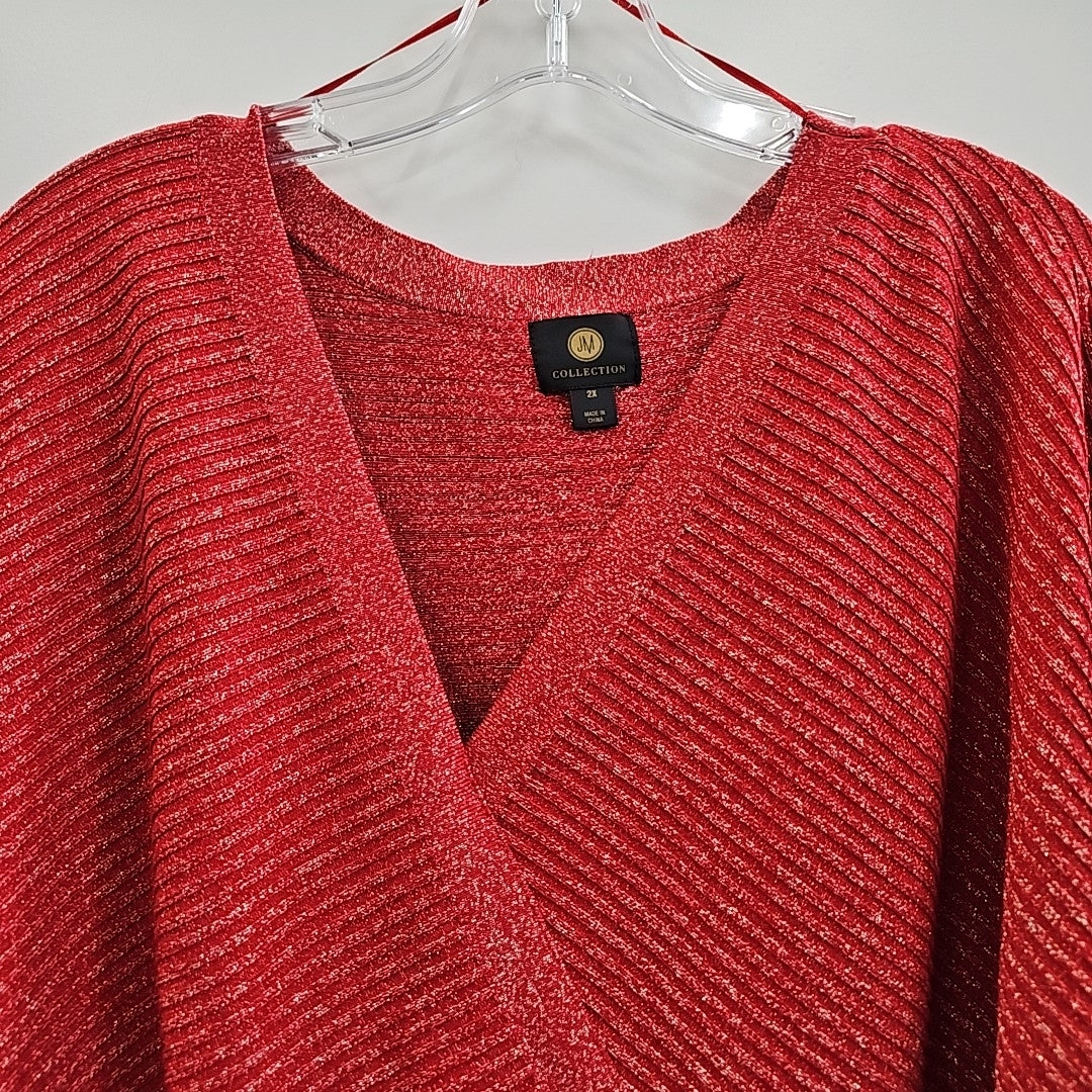 JM Collection Size 2X Red New Sweater