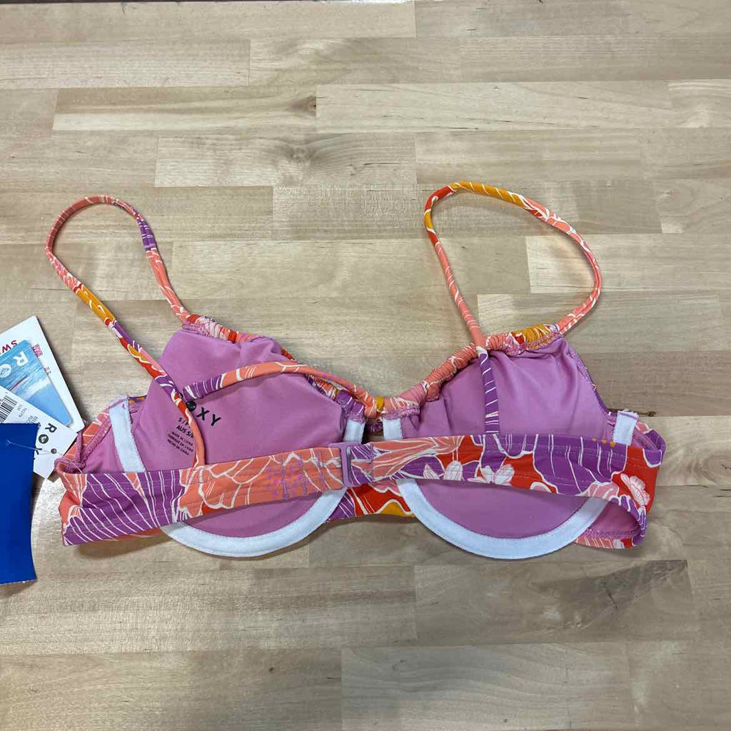 Roxy Size S Ruched Swim Bikini Top