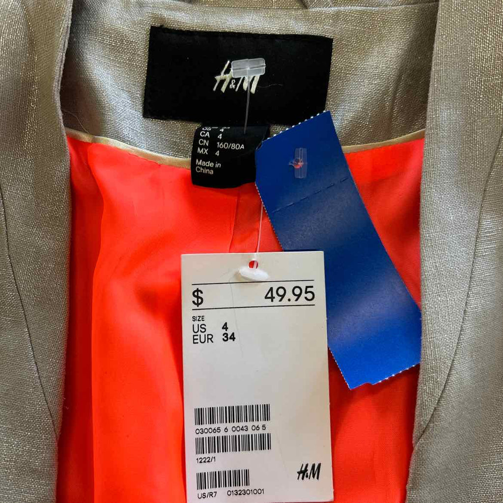 H&M Size 4 Silver Blazer