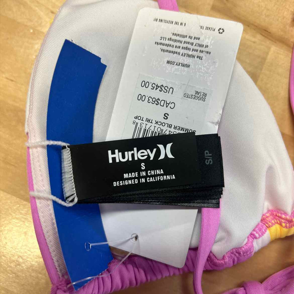 Hurley Size S Summer Block Tri Womens Bikini Top