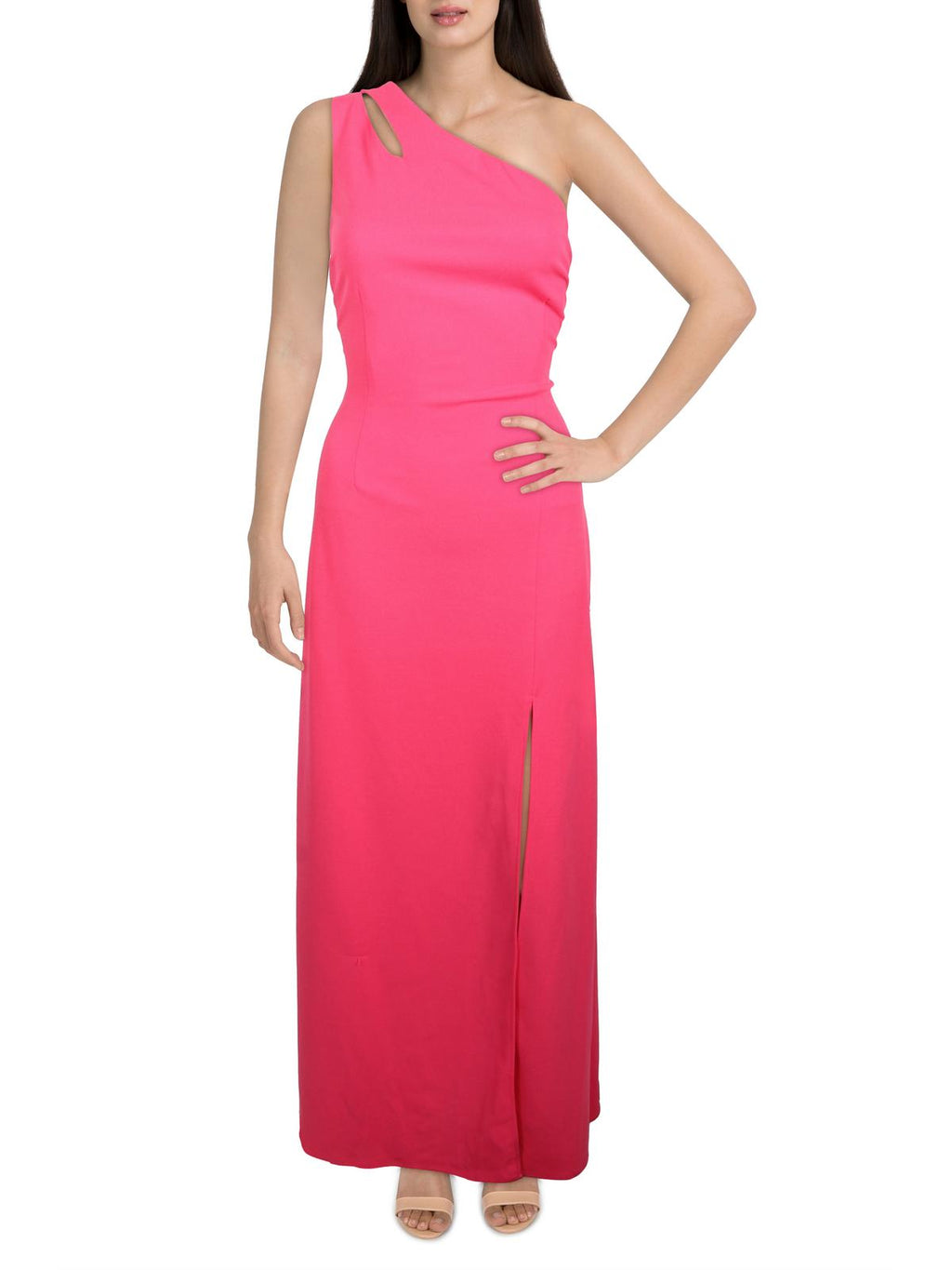Ava + Esme Womens One Shoulder Long Evening Dres